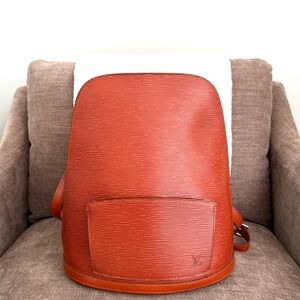 Authentic Louis Vuitton Epi Gobelin Backpack M52293 brown Epi leather